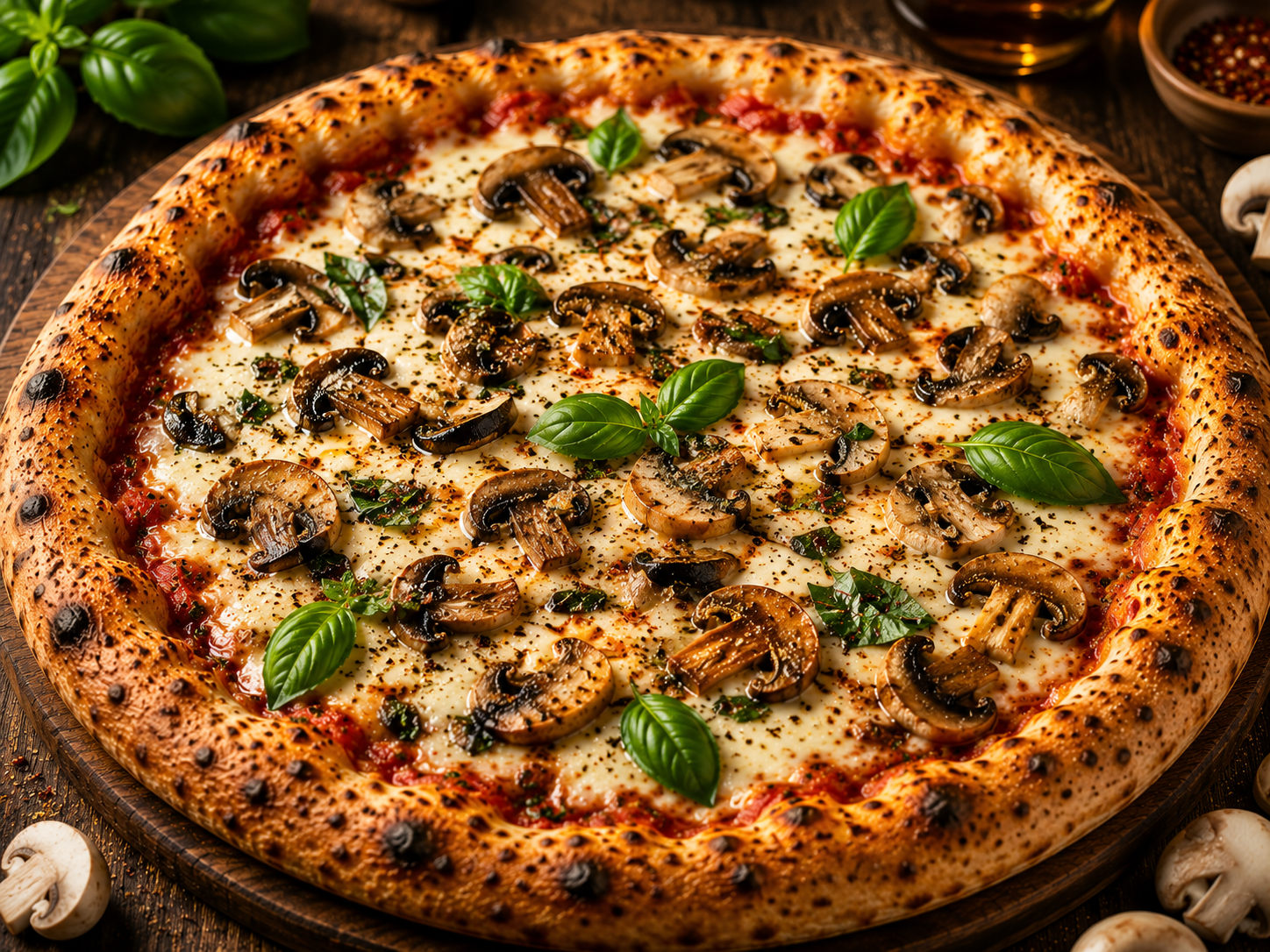 Wild mushroom pizza