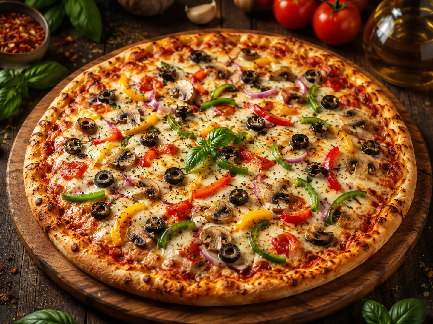 Close-up of a cheese pull on a wood-fired pizza