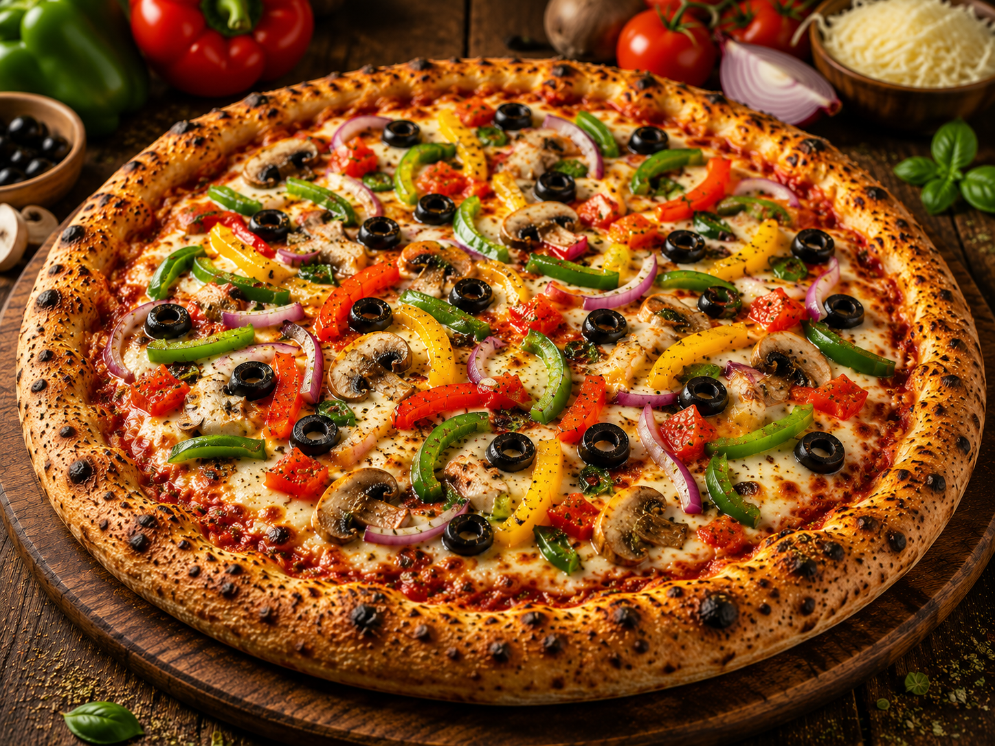 Garden vegetable pizza